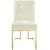 Privy Gold Stainless Steel Performance Velvet Dining Chair, Velvet Fabric Metal Steel, Gold Ivory White, 18025