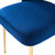 Rouse Dining Room Side Chair, Velvet Fabric Metal Steel, Navy Blue, 18031