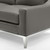 Harness 83.5" Stainless Steel Base Leather Sofa, Leather, Grey Gray, 18068