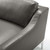 Harness Stainless Steel Base Leather Armchair, Leather, Grey Gray, 18072