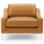 Harness Stainless Steel Base Leather Armchair, Leather, Tan Brown, 18073