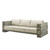 Manteo Rustic Coastal Outdoor Patio Sofa, Faux Simulate Wood, Beige, 18076