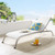 Savannah Outdoor Patio Mesh Chaise Outdoor Patio Lounge Chair, Aluminum, White, 18079