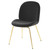 Scoop Gold Stainless Steel Leg Performance Velvet Dining Chair, Velvet, Metal Steel, Black, 18210