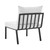 Riverside Outdoor Patio Aluminum Armless Chair, Aluminum, Metal, Steel, Grey Gray White, 18214