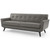 Engage Top-Grain Leather Living Room Lounge Sofa, Leather, Grey Gray, 18315