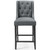 Baronet Tufted Button Upholstered Fabric Counter Stool, Fabric, Wood, Grey Gray, 18333