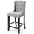 Baronet Tufted Button Upholstered Fabric Counter Stool, Fabric, Wood, Light Grey Gray, 18334