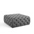 Amour Tufted Button Large Square Performance Velvet Ottoman, Velvet, Grey Gray, 18389