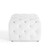 Amour Tufted Button Square Faux Leather Ottoman, Faux Leather, White, 18393