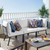 Riverside 3 Piece Outdoor Patio Aluminum Sectional Sofa Set, Aluminum, Metal, Steel, Grey Gray White, 18428