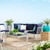 Riverside 3 Piece Outdoor Patio Aluminum Sectional Sofa Set, Aluminum, Metal, Steel, White Blue Navy, 18430