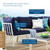 Riverside 3 Piece Outdoor Patio Aluminum Sectional Sofa Set, Aluminum, Metal, Steel, White Blue Navy, 18430