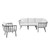 Riverside 5 Piece Outdoor Patio Aluminum Set, Aluminum, Metal, Steel, Grey Gray White, 18464