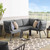 Riverside 4 Piece Outdoor Patio Aluminum Sectional, Aluminum, Metal, Steel, Grey Gray, 18471