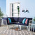 Riverside 4 Piece Outdoor Patio Aluminum Sectional, Aluminum, Metal, Steel, White Blue Navy, 18474