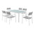Raleigh 7 Piece Outdoor Patio Aluminum Dining Set, Aluminum, Metal, Steel, White Grey Gray, 18481