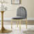 Isla Channel Tufted Performance Velvet Dining Side Chair, Velvet, Gold Grey Gray, 18497