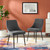 Viscount Upholstered Fabric Dining Chairs - Set of 2, Fabric, Metal Steel, Black Grey Gray, 18530