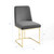 Amplify Sled Base Performance Velvet Dining Side Chair, Velvet, Metal Steel, Gold Grey Gray, 18535