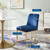 Amplify Sled Base Performance Velvet Dining Side Chair, Velvet, Metal Steel, Gold Blue Navy, 18536