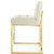 Privy Gold Stainless Steel Performance Velvet Counter Stool, Velvet, Metal Steel, Gold Ivory White, 18592