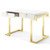 Ring Office Desk, Wood, Metal Steel, Gold White, 18620