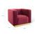 Charisma Channel Tufted Performance Velvet Accent Armchair, Velvet, Red, 18684