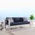 Shore Outdoor Patio Aluminum Sofa, Aluminum, Metal, Steel, Silver Blue Navy, 18788