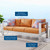 Shore Outdoor Patio Aluminum Sofa, Aluminum, Metal, Steel, Silver Orange, 18789