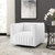 Conjure Tufted Swivel Upholstered Armchair, Fabric, White, 18806