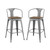 Promenade Bar Stool Set of 2, Wood, Metal Steel, Gunmetal Silver, 18850