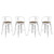 Promenade Bar Stool Set of 4, Wood, Metal Steel, White, 18855