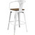 Promenade Bar Stool Set of 4, Wood, Metal Steel, White, 18855