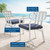 Baxley Outdoor Patio Aluminum Armchair Set of 2, Aluminum, Metal, Steel, White Blue Navy, 18877
