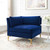 Ardent Performance Velvet Sectional Sofa Corner Chair, Velvet, Blue Navy, 18929