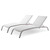 Savannah Outdoor Patio Mesh Chaise Lounge Set of 2, Aluminum, Metal, Steel, White, 18977