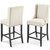 Baron Counter Stool Upholstered Fabric Set of 2, Fabric, Wood, Beige, 19007