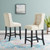 Baronet Counter Bar Stool Upholstered Fabric Set of 2, Fabric, Wood, Beige, 19018