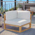 Upland Outdoor Patio Teak Wood Corner Chair, Wood, Brown Natural White, 19284