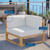 Upland Outdoor Patio Teak Wood Corner Chair, Wood, Brown Natural White, 19284