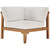 Bayport Outdoor Patio Teak Wood Corner Chair, Wood, Brown Natural White, 19285