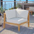 Bayport Outdoor Patio Teak Wood Corner Chair, Wood, Brown Natural White, 19285