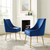 Discern Upholstered Performance Velvet Dining Chair Set of 2, Velvet, Metal Steel, Blue Navy, 19378