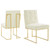 Privy Gold Stainless Steel Performance Velvet Dining Chair Set of 2, Velvet, Metal Steel, Gold Ivory White, 19398