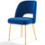 Rouse Dining Room Side Chair Set of 2, Velvet, Metal Steel, Blue Navy, 19428