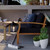 Marina Outdoor Patio Teak Sofa, Wood, Brown Natural Blue Navy, 19444