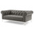 Idyll Tufted Upholstered Leather Loveseat and Armchair, Leather, Grey Gray, 19497
