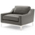 Harness Stainless Steel Base Leather Sofa & Armchair Set, Leather, Steel, Grey Gray, 19506