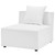 Saybrook Outdoor Patio Upholstered Sectional Sofa Armless Chair, Fabric, White, 19525